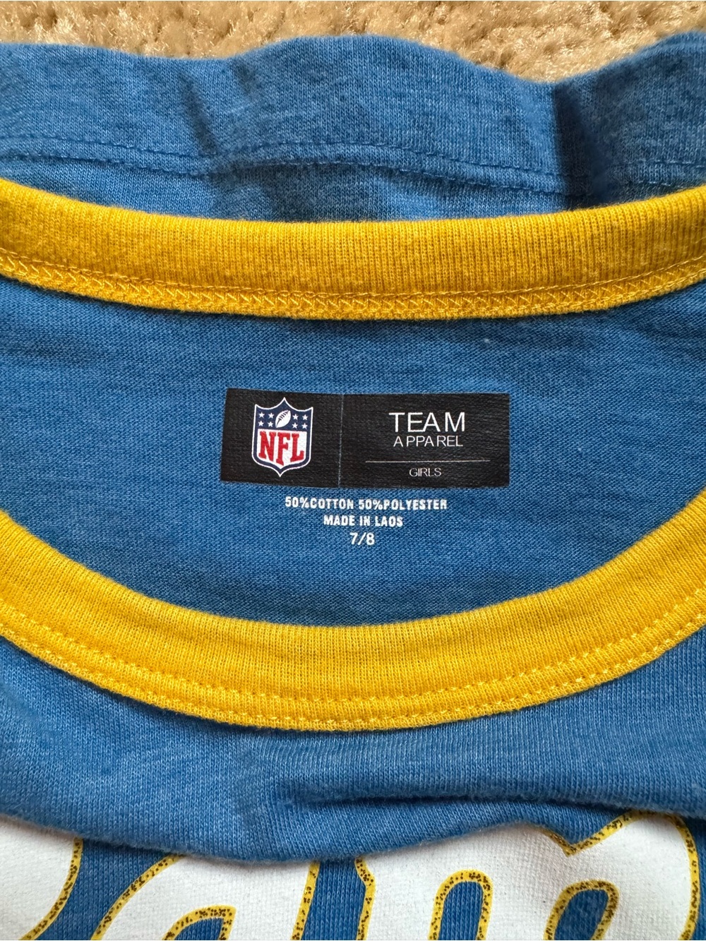 NFL Blue and Gold Kids Rams Ringer Tee - Picture 4 of 4